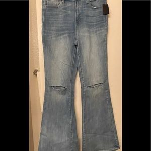 Fashion Nova I’ll Be There Flare Jeans Size/11 Medium Blue Wash